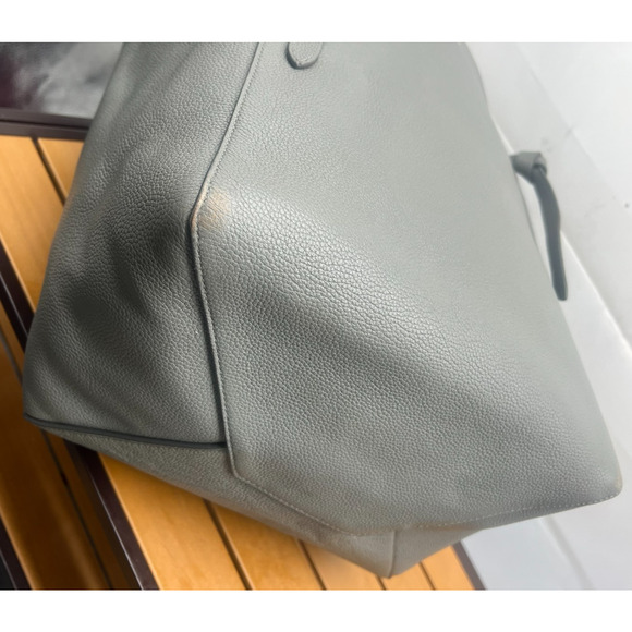 Auth CELINE Cabas Phantom Small With Belt Gray Soft grained calfskin - Picture 11 of 16